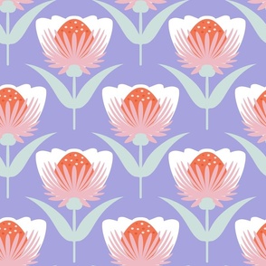 Scandinavian Floral Art Deco - Pastel Lilac
