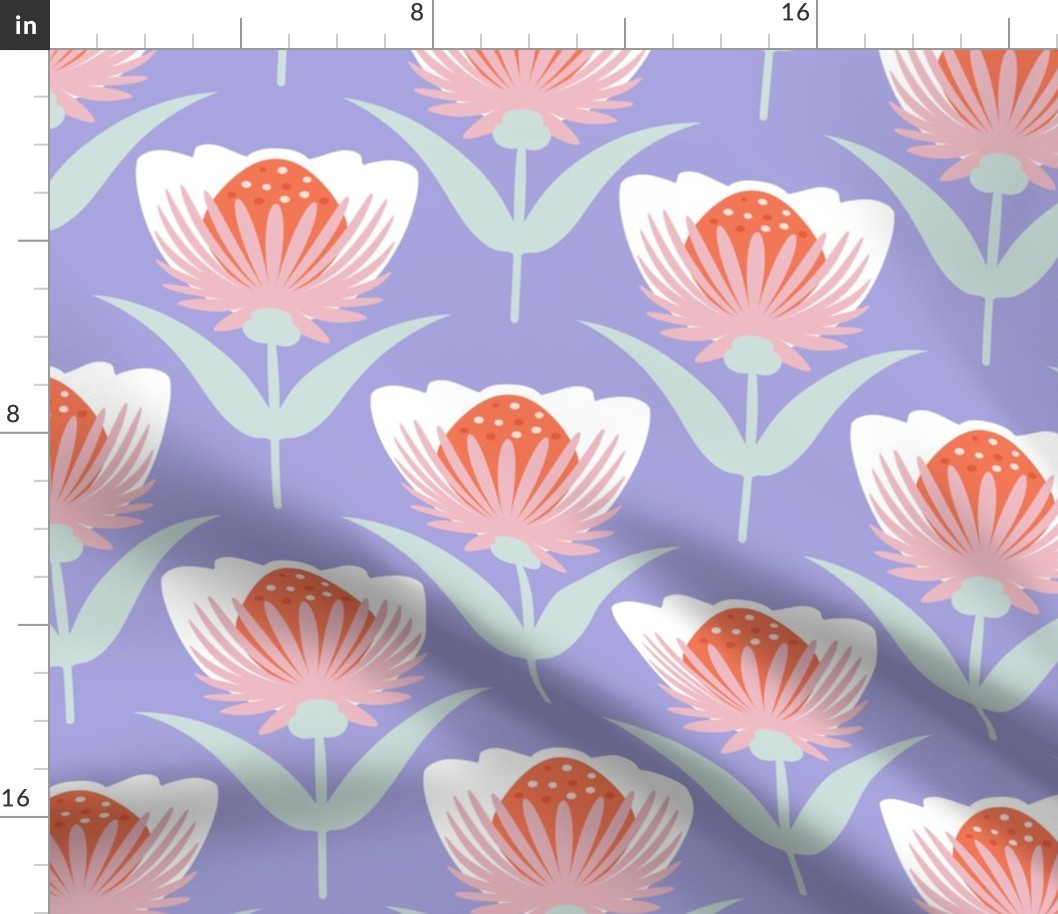 Scandinavian Floral Art Deco - Pastel Lilac