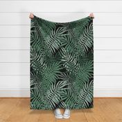 medium-Niu Palm Fronds-green on black