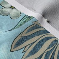 Chinoiserie Regency Pale Blue Peacock Chintz large