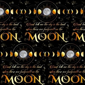 Moon motivational quotes in gold