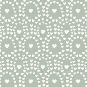 heart scallop reversed \\ sage green