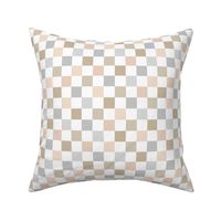 Vintage checkered boho design geometric gingham block print plaid design pink peach white spring easter palette white beige blush gray neutral pastels