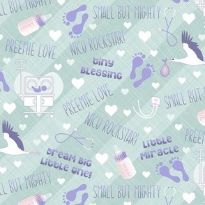 preemie babies - small but mighty - mint and lilac
