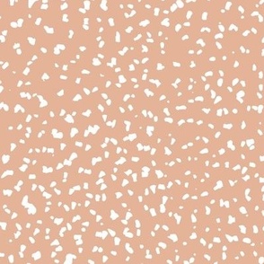 Gritty spots and speckles sweet boho style minimalist animal print texture  baby nursery print neutral white on peach orange