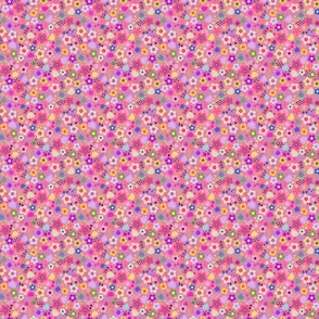 Bold modern Psychedelic flowers Pink Micro