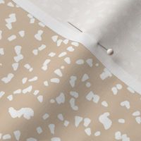 Gritty spots and speckles sweet boho style minimalist animal print texture  baby nursery print white on beige blush sand