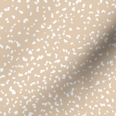 Gritty spots and speckles sweet boho style minimalist animal print texture  baby nursery print white on beige blush sand