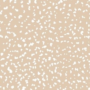 Gritty spots and speckles sweet boho style minimalist animal print texture  baby nursery print white on beige blush sand