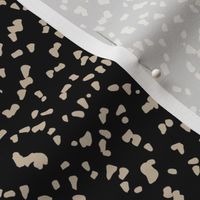 Gritty spots and speckles sweet boho style minimalist animal print texture  baby nursery print beige on black