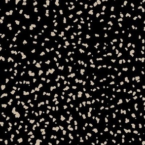 Gritty spots and speckles sweet boho style minimalist animal print texture  baby nursery print beige on black