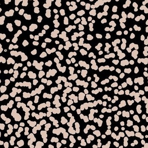 Gritty spots and speckles sweet boho style minimalist animal print texture  baby nursery print beige latte on black