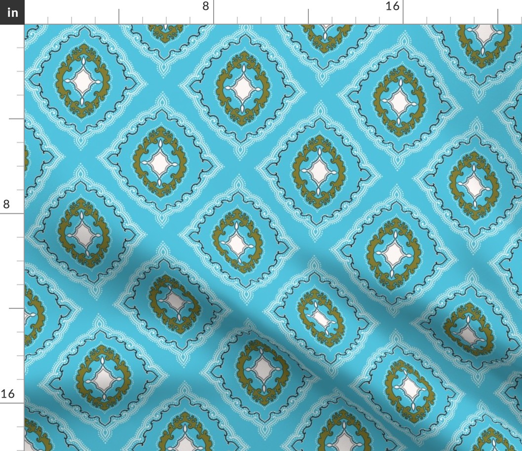 Arabetto Nuovo Damask in Light Blue (6 inch)