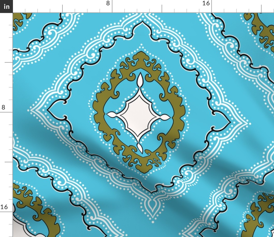 Arabetto Nuovo Damask in Light Blue (20 inch)