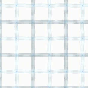 Ripple Plaid: Powdery Blue Irregular Plaid