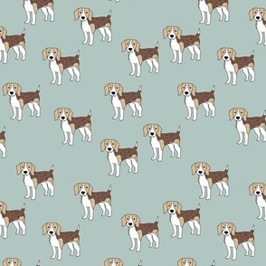 Sweet little beagle puppies dog lovers design for kids on soft sage green
