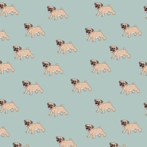 the cute pug sweet dog lovers pet design on misty green 
