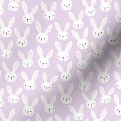 Spring lovers bunny friends sweet easter garden animals in scandinavian style white on soft lilac pink 