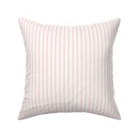 Ticking Stripe: Light Pink & White, Pink Pillow Ticking
