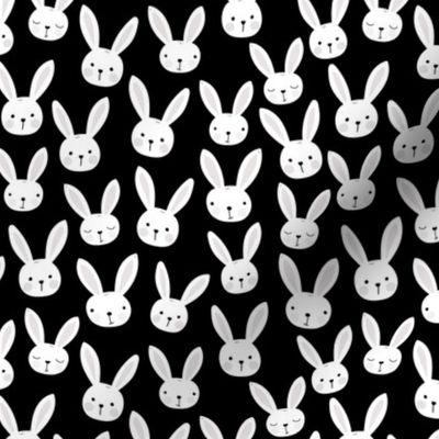 Spring lovers bunny friends sweet easter garden animals in scandinavian style black and white monochrome 