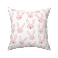 Spring lovers bunny friends sweet easter garden animals in soft pink on white  LARGE