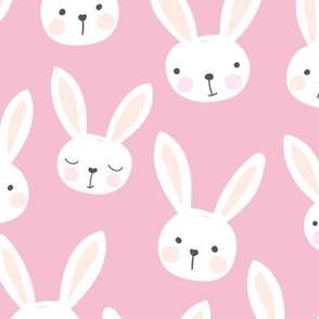 Spring lovers bunny friends sweet easter garden animals in bubblegum pink white girls  LARGE