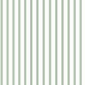 Ticking Stripe light: Powdery Green & White 