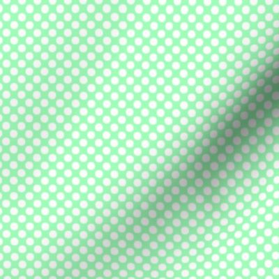 Polka dots white on mint