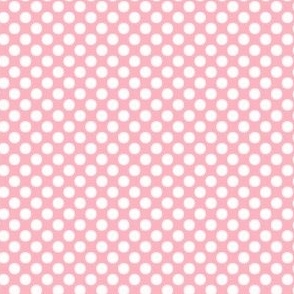 Polka dots white on Pink peach 1