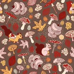 Nature calls autumn design with squirrels