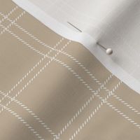 Thin checkered lines minimalist plaid trendy boho style indie design camel beige sand 