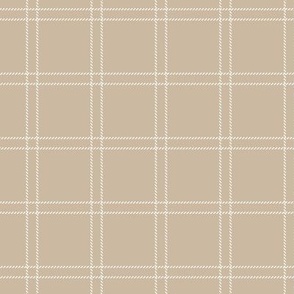 Thin checkered lines minimalist plaid trendy boho style indie design camel beige sand 