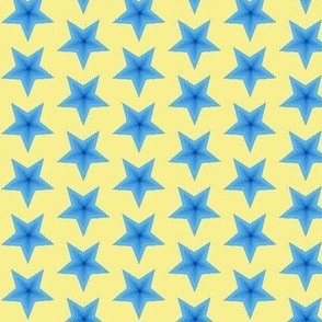 Star blue on butter yellow concentric