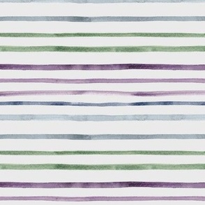 Watercolor Stripes in Cool Multi Medium