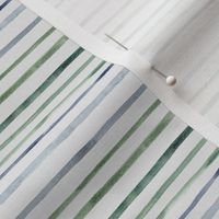 Watercolor Stripes in Blue Green Small