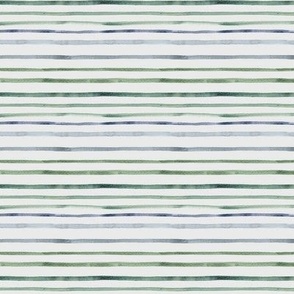 Watercolor Stripes in Blue Green Small