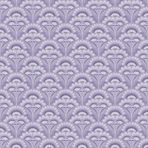 Fanfare Art Deco Floral - Light Purple - small  (4inch W)