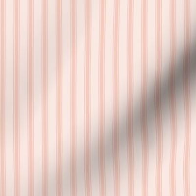 Ticking Stripe: Coppery Pink, Shell Pink Pillow Ticking