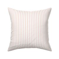 Ticking Stripe: Shell Pink & Cream, Coppery Pink Pillow Ticking