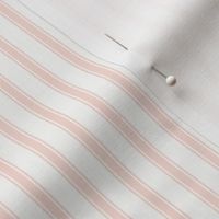 Ticking Stripe: Shell Pink & Cream, Coppery Pink Pillow Ticking