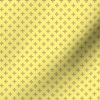 5 Dot Cross: Powdery Yellow & Black Small Geometric