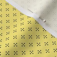 5 Dot Cross: Powdery Yellow & Black Small Geometric