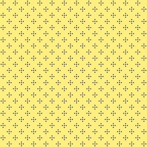 5 Dot Cross: Powdery Yellow & Black Small Geometric
