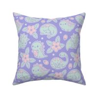 Spring Kawaii Dinosaurs_Bg Lilac