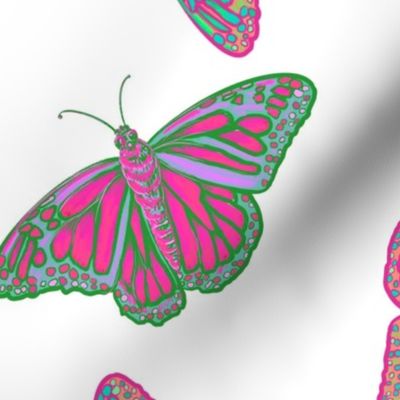 Dance of the Butterflies - Hot Pink & Mint