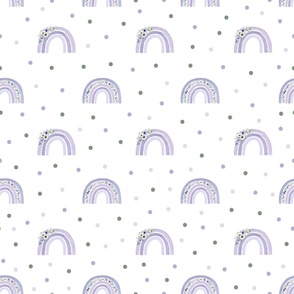purple rainbow polka dots