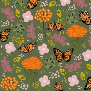 Milkweed and Monarch Butterflies