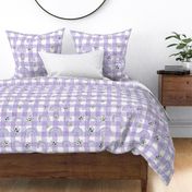 floral purple gingham