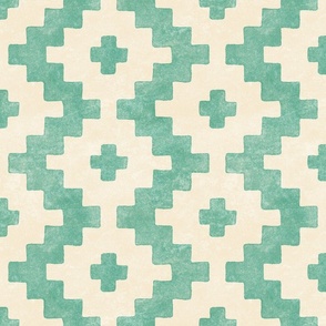 Taos - large - teal and cream
