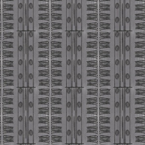 Mud Cloth- Black on Gray (medium scale)